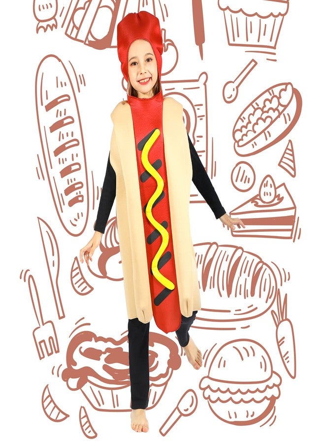 Wizland Hot Dog Costume Kids, Boys Hot Dog Costume for Halloween and Dress Up Party Food Role Play - Image 2